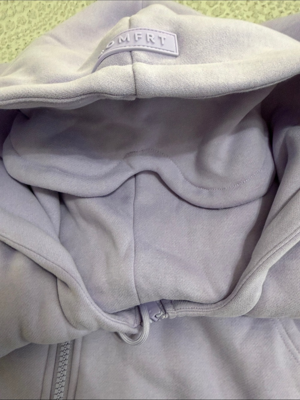Lilac Zip-Up Hoodie with Comfrt Logo Airplane Mode Zip up Hoodie - Picture 6 of 10